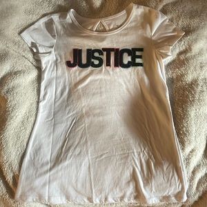 LIKE NEW Girls Justice Tee size 12